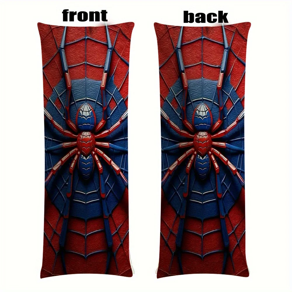Fashionable Spider Body Pillowcase, Machine Washable, Zipper Closure, Home and Office Decor Lumbar Pillow Cover, Ideal Gift, Inc