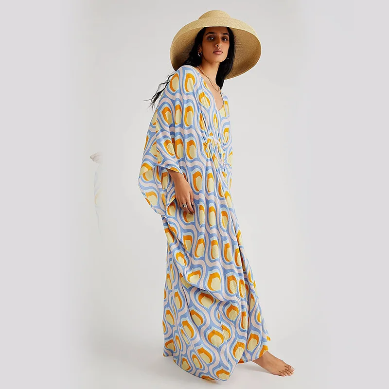 2024 sommer Neue Strand Rock frauen Freizeit Urlaub Drucken Pullover Bikini Bademode Cover Up Sonnenschutz Kleidung