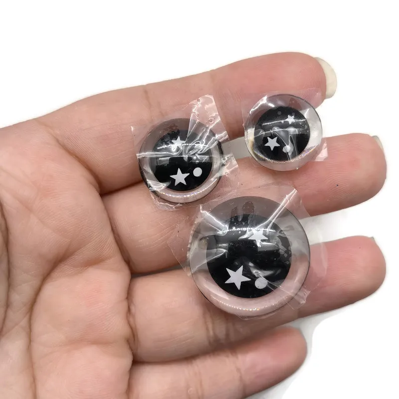 12pcs 9mm to 35mm craft eyes New fashion super 3D glitter toy safety eyes doll pupil eyes with washer