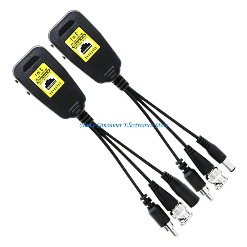 G7NE Analog CCTV Video Balun Adapter Set DC5521 Power Cable for Office and Warehouse