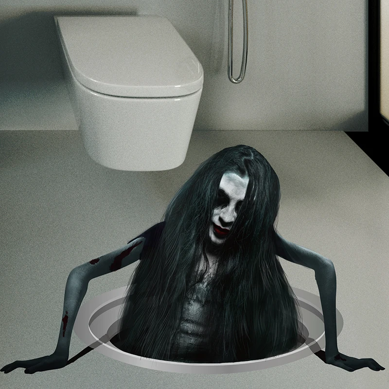 Removable 3D Ghost Floor Wall Stickers Spooky Halloween Decor Prop Scary Atmosphere Layout For Bar Indoor Home Party Decoration