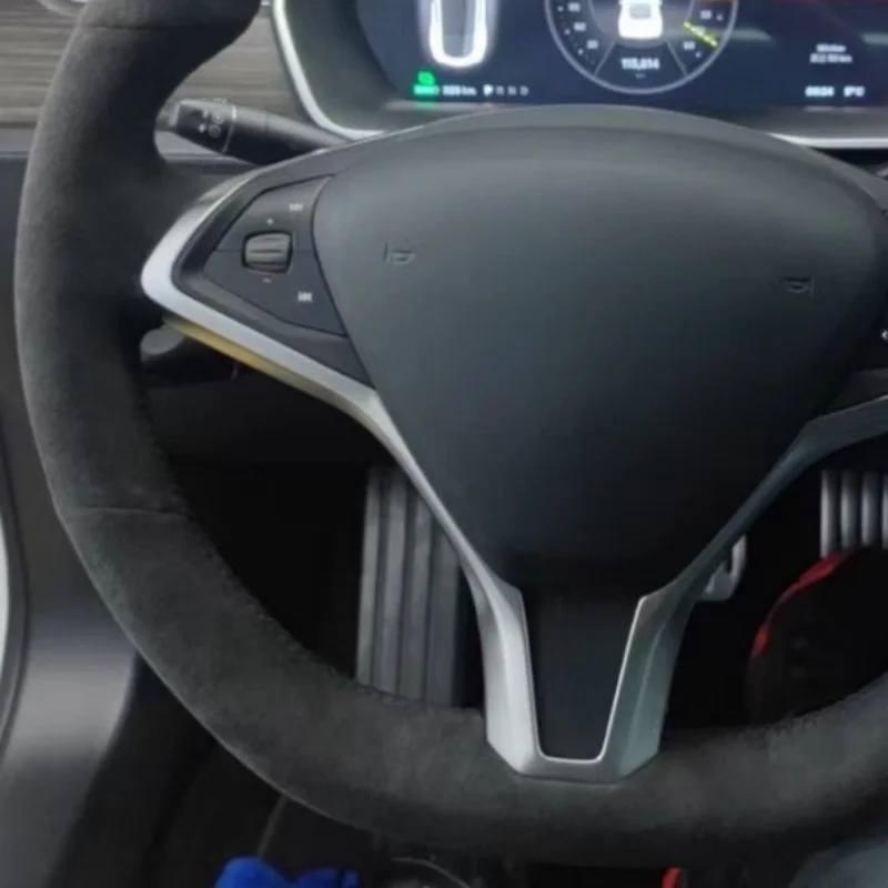 Suede Steering wheel Cover For Tesla Model S 2009-2018 Tesla Model X 2012-2018 Handle Cover Interior Car Accessories