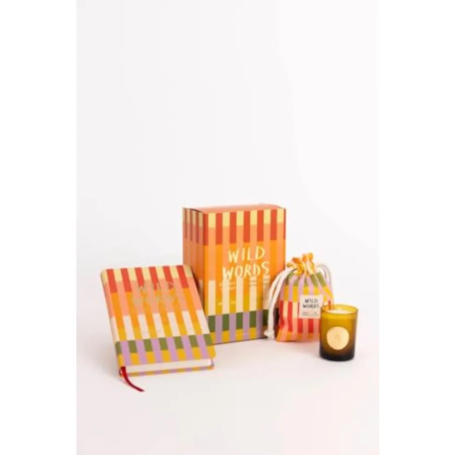 

La Veranera Wild Words Journaling Kit a Guided Journal by Amalia Andrade x Colorful Striped Writing Diary with Guided Exercises