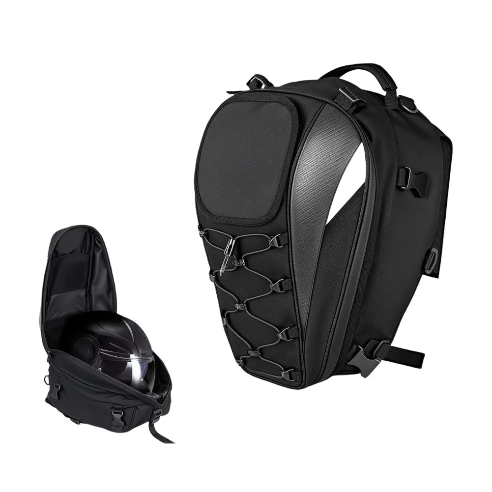

Waterproof Motorcycle Saddle Bag with Reflective Tail Bag Lightweight Backpack for Gloves and Small Items Storage