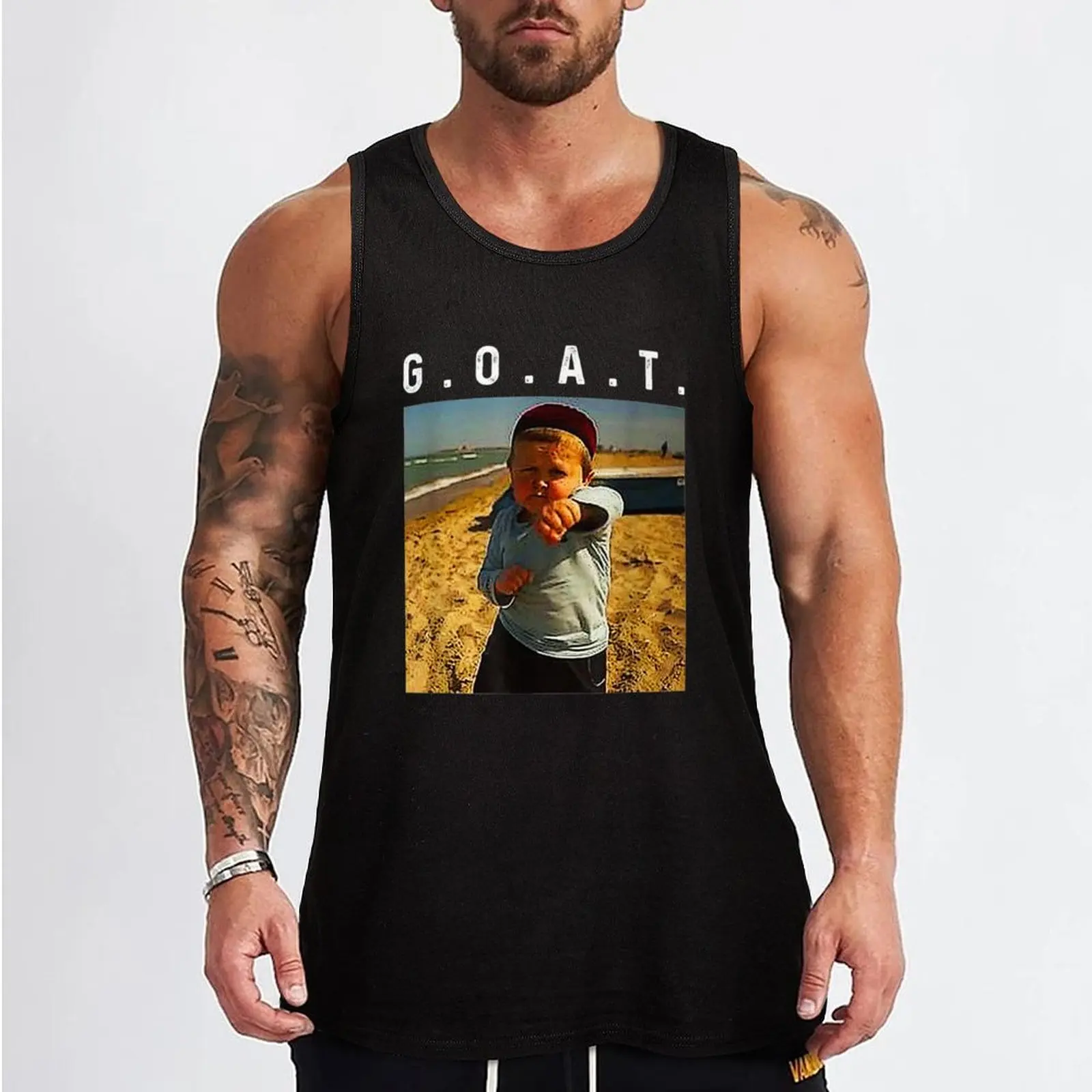 G. O. A. T. - Hasbulla - Hasbulla Hasbullah smile Tank Top Bodybuilding shirt gym clothing men