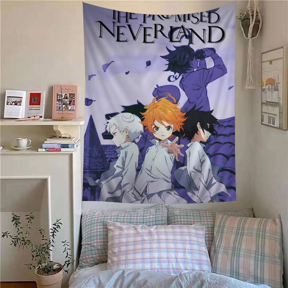 Anime der versprochene Neverland Anime Wandteppich hängen Tarot Hippie Wandteppiche Wohnheim Blätter DIY Wandteppich für Wohnzimmer Dekor