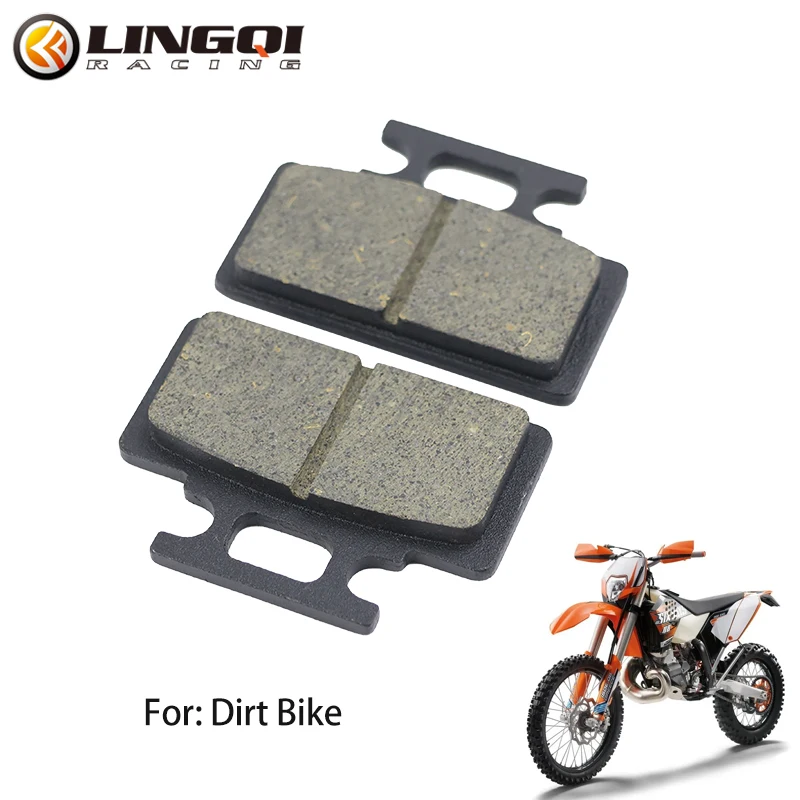 LINGQI RACING-pinza de disco delantero y trasero para motocicleta, pastillas de freno, zapatos para 50cc, 70cc, 90cc, 110cc, 125cc, ATV, Quad Pit Dirt Bikes