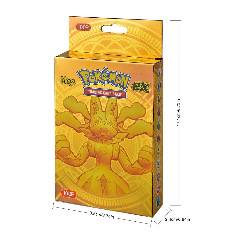 

100 Pcs English Pokémon TCG: TRADING CARD GAME Box Pokemon trade card 100 non-repeating sheets