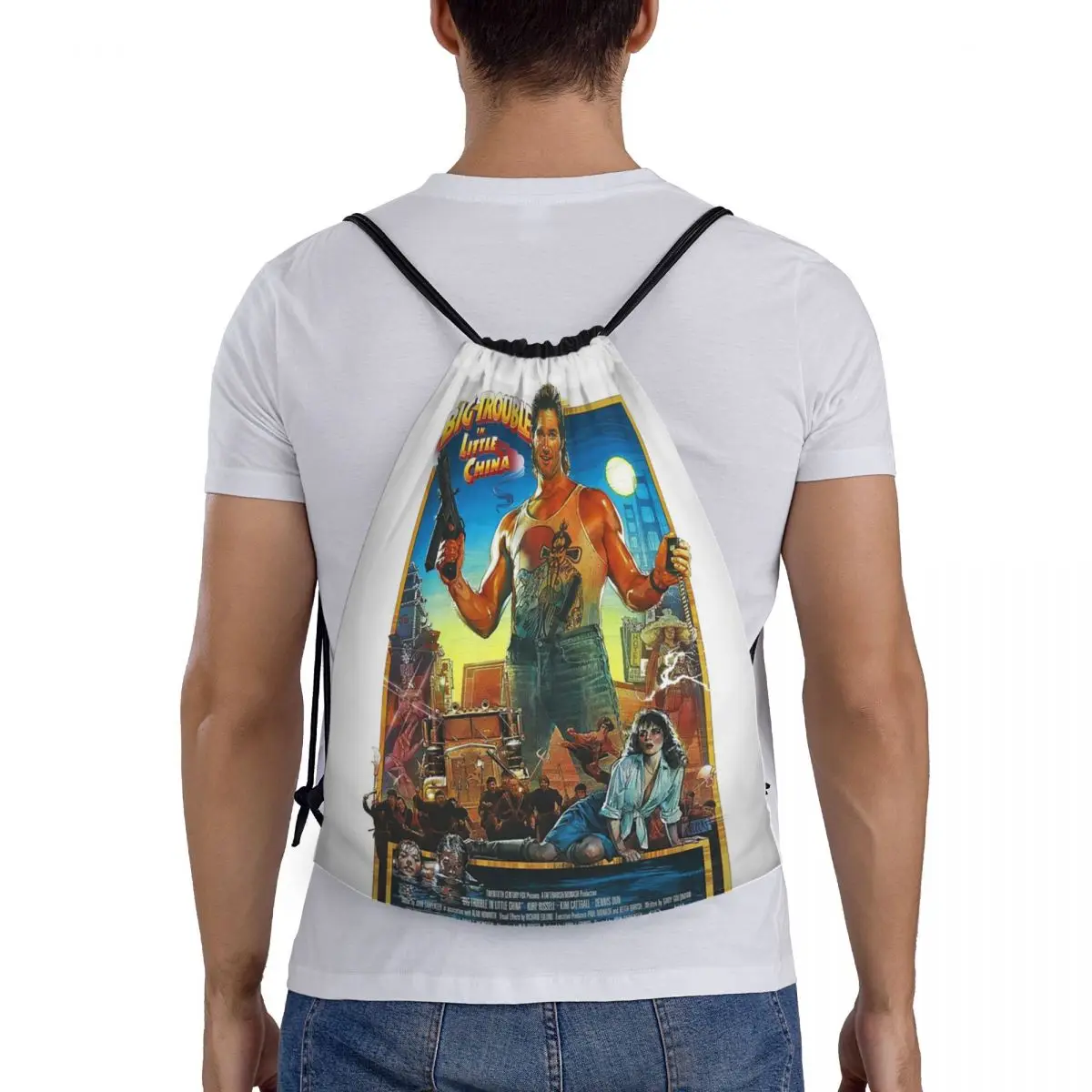 

Big Trouble In Little China Backpacks Portable Drawstring Bags Shoes Bag Book Bags for Man Woman Students