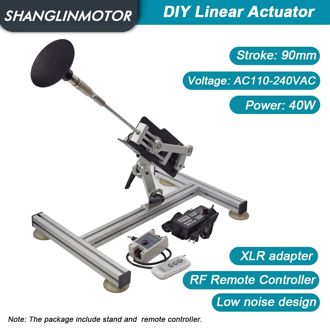 90mm Telescopic Rod Motor Remote Controller and Stand Kit Move Travel 9cm Rated Speed 280rpm