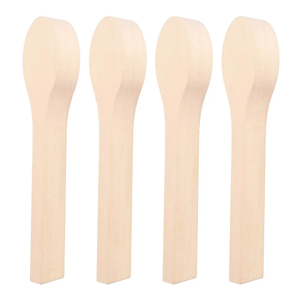 4 Pcs Wood Carving Spoon Blank Beech Wood Unfinished Wooden Craft Whittling Kit for Whittler Starter