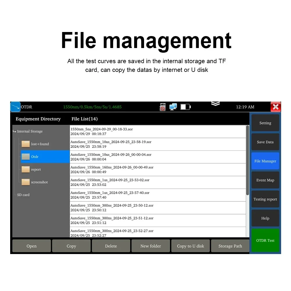 جهاز اختبار OTDR صغير محمول من Tahlitech، أداة اختبار كابل الألياف البصرية وكابل الشبكة، مقياس انعكاسات الألياف البصرية مع شاشة تعمل باللمس