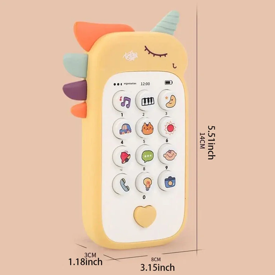 Baby Phone Toy Music Sound Telephone Sleeping Toys With Teether Simulation Phone Kids Infant Early Educational Toy Kids Gifts