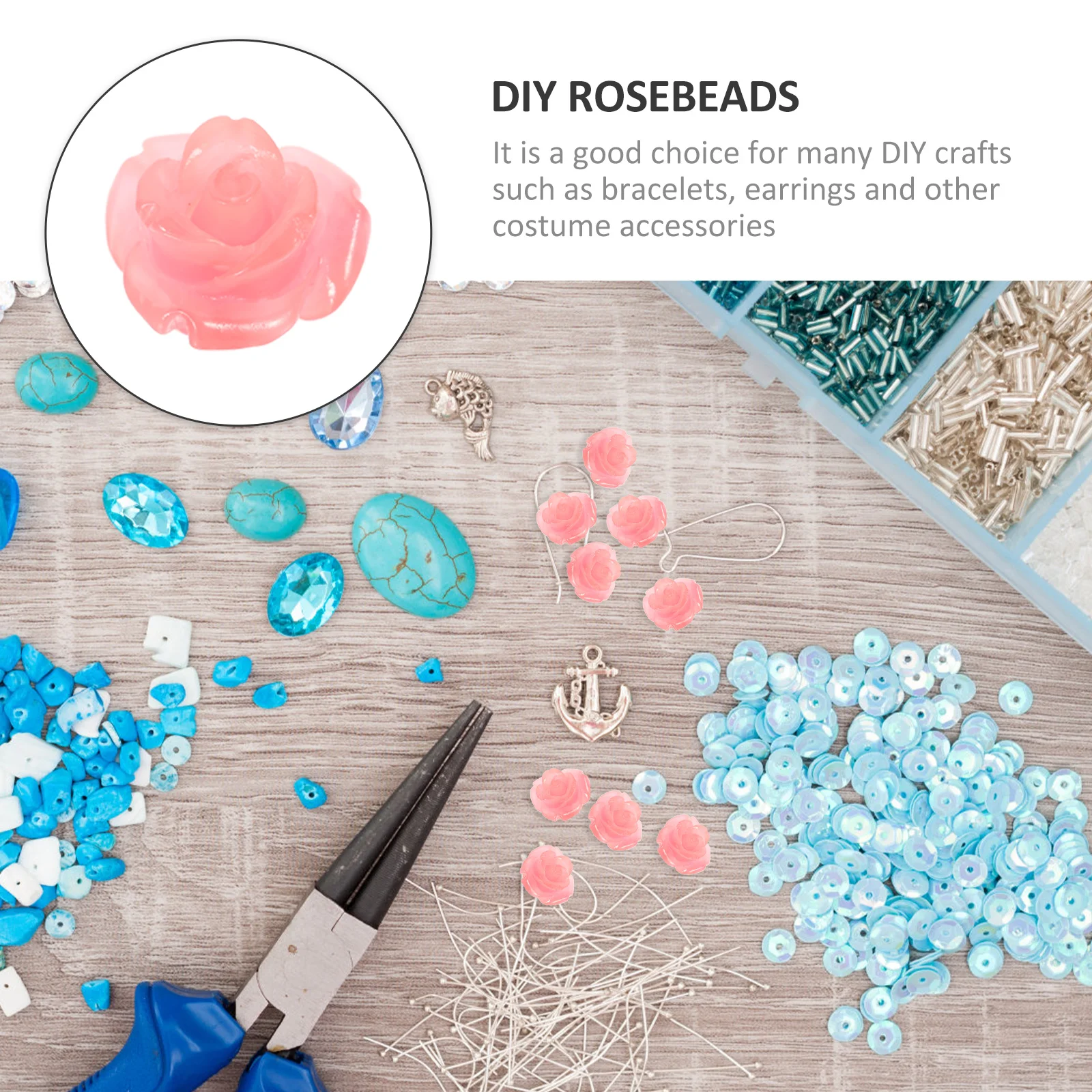 50 قطعة الخرز الوردي قذيفة منحوتة فضفاض صنع المجوهرات DIY بها بنفسك اكسسوارات الورد الخرز DIY بها بنفسك حبة اكسسوارات زهرة شكل خرزة مباعدة #1