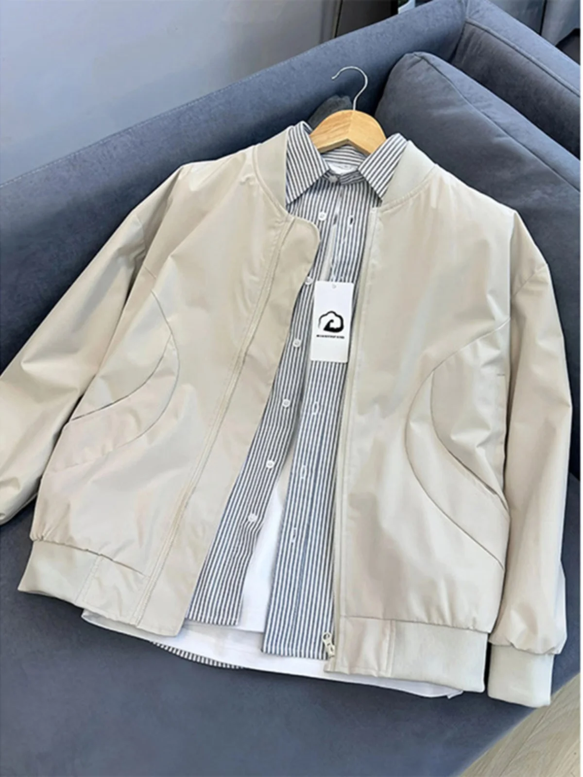 

American Sle MA Pilot Jaet Men's Spring Autumn ort Version Vintage Light Color Baseball Coat Youth Trend Loose Fit
