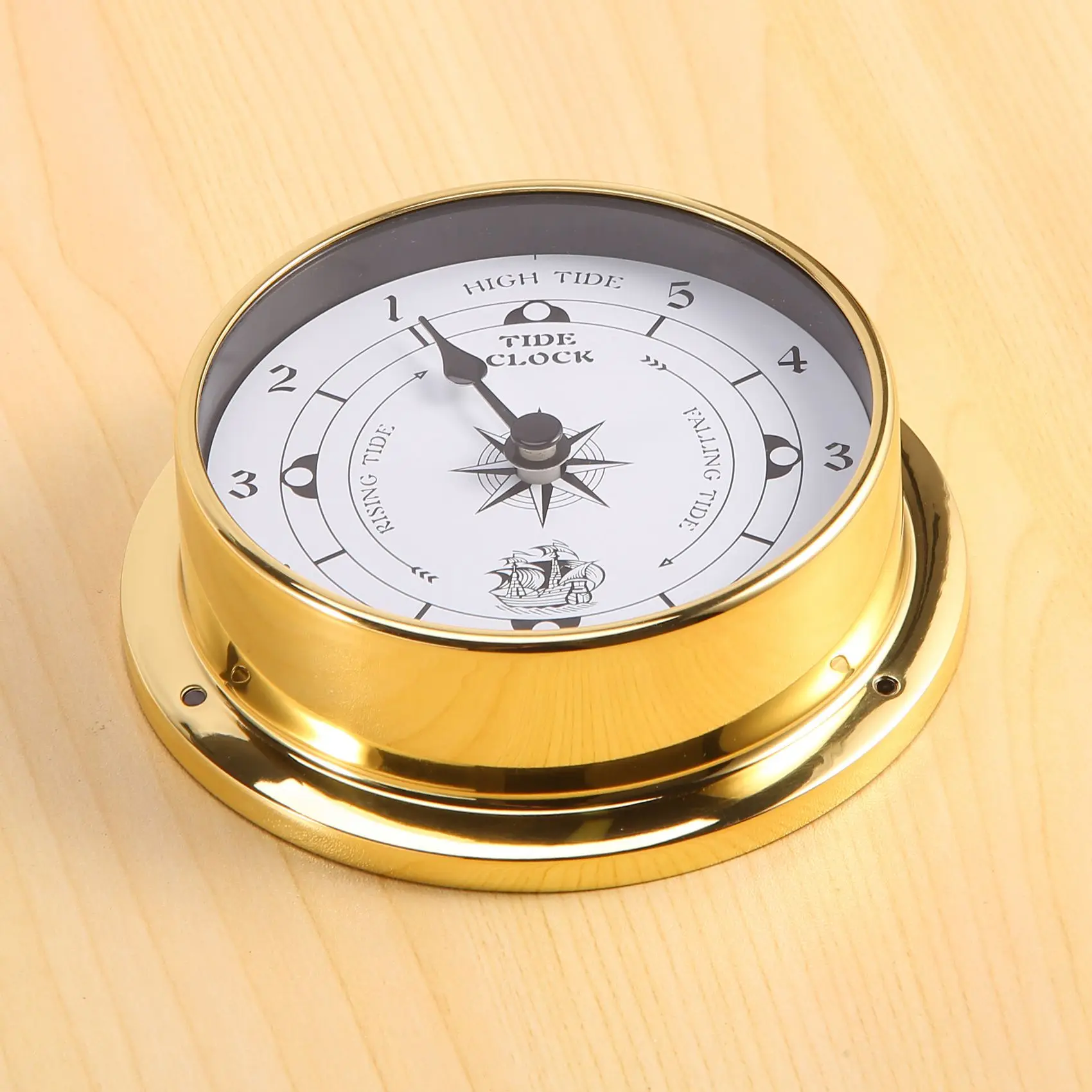 

ABAZJ Tidal Clock, Wall Mounted Tester Copper Shell Marine for Weather Station, Wall Hanging Boat Using Tidal Clock, 115mm