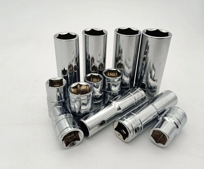 مجموعة رأس ذات أكمام سداسية ممتدة، أداة سقاطة كبيرة ومتوسطة وصغيرة، مفتاح ربط ميكانيكي قصير #6