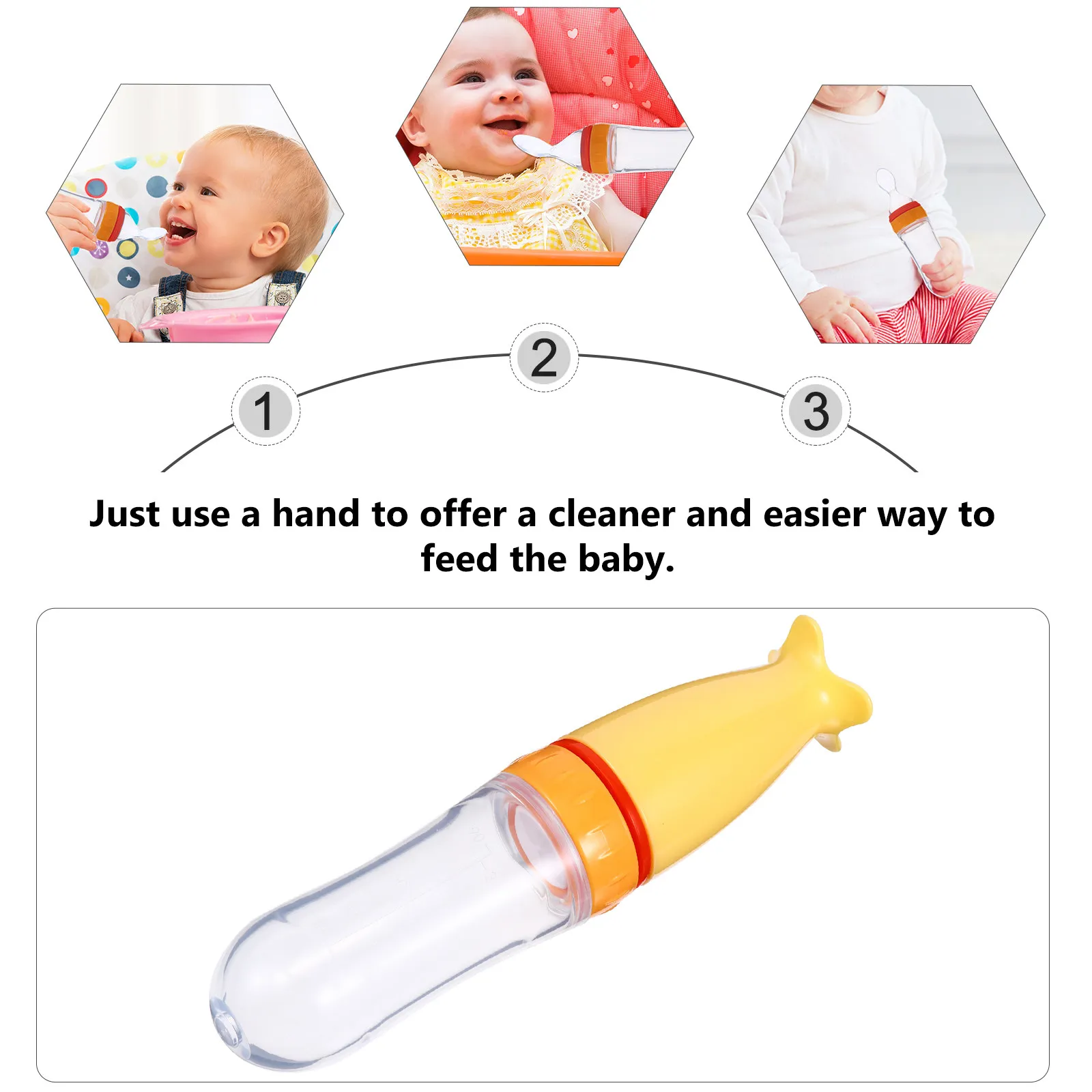 

1 шт. силиконовая бутылочка-поильник для прикорма младенцев с ложкой, для рисовой каши и пюре, из высококачественных материалов, легко использовать одной рукой