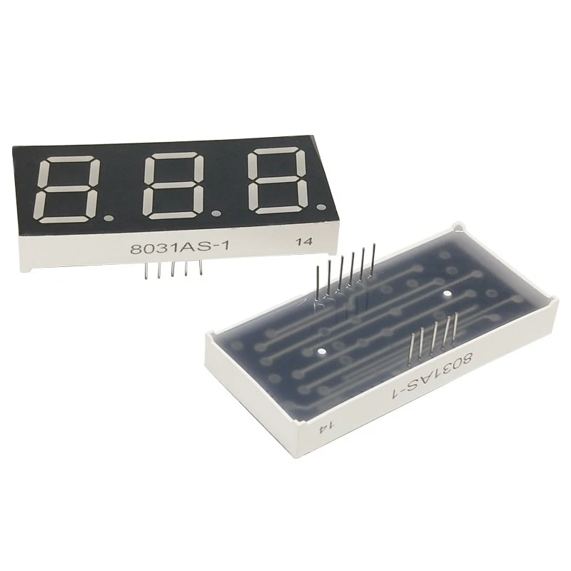 3桁のLEDデジタルチューブ,0.8インチ,赤,8031as/bh,共通ルーター,8301ah/bs,7セグメントLEDディスプレイ