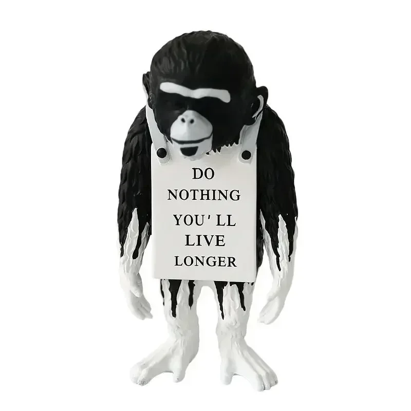 Banksy Co Branded Dolls Monkey Sign Estatueta, Minimalista e na moda, High Toys Gifts, 36cm