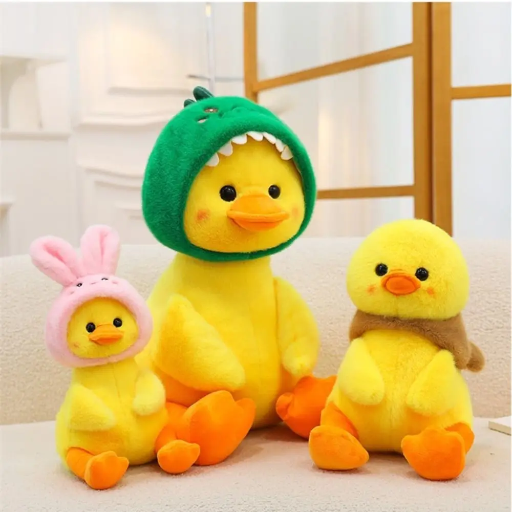 PP Cotton Dinosaur Hood Duck Plush Toys Soft Fluffy Bear Hood Duck Appease Doll Ornament 25/35/40cm