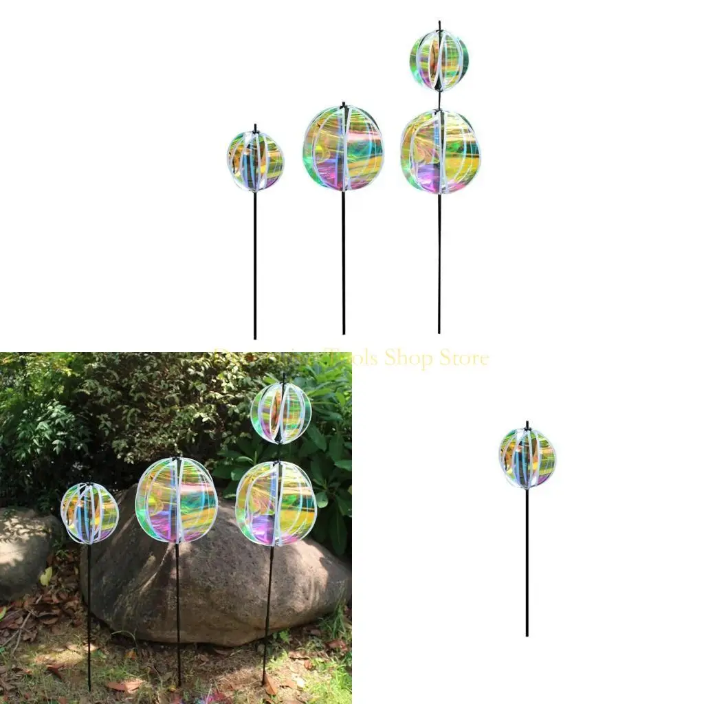 

QX2E Sparklys Pinwheel Windmill Protect Plant Flower Garden Decoration for Patio Farm