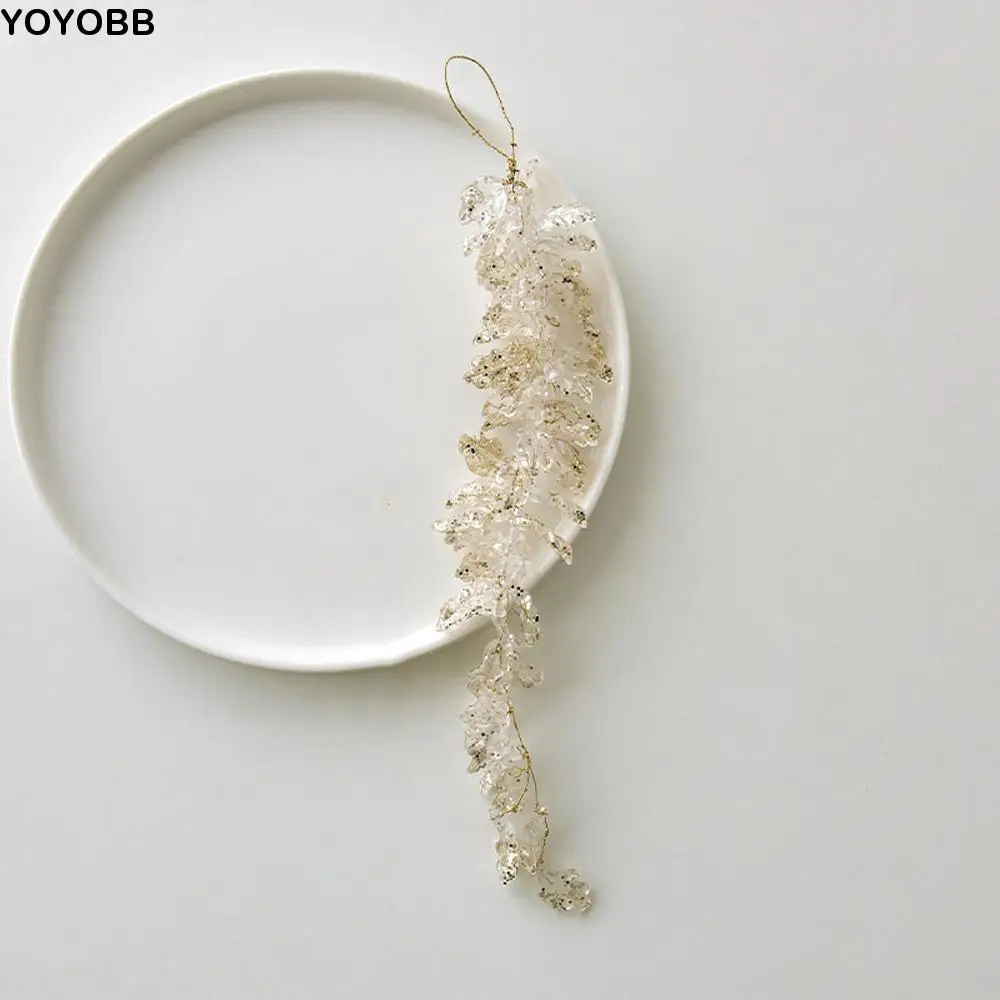 

Acrylic Christmas Icicle Pendant Realistic DIY Craft Glitter Christmas Branches Artificial Leaves Christmas Tree Decoration