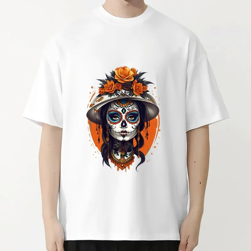 The dead in the coffin the living revel T Shirt Men Couple Combination Women Clothes Short Sleeve Collar Fashion Cotto