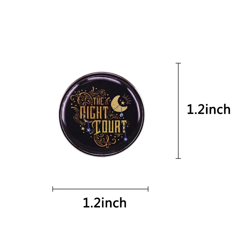 ACOTAR The Night Court Pin Moon Starry Sky Badge Novel ACOWAR Bookish Jewelry