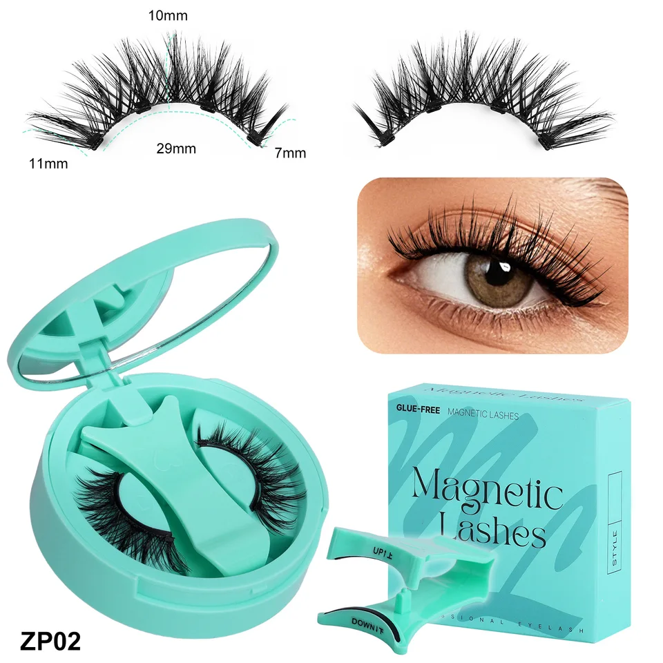 Set de Pestañas Postizas Magnéticas Reutilizables 3D Sin Pegamento Impermeables Naturales con Aplicador de Viaje 6