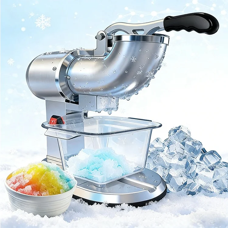 Commercial Ice Shaver Electric Ice Crusher Street Vending Semi-Automatic Ice Slush Machine for Milk Tea Shops