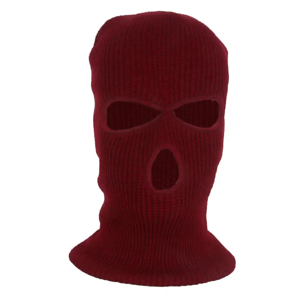 Kominiarka z 3 otworami dla dorosłych, ciepła, dzianinowa, zakrywająca całą twarz, maska do jazdy na rowerze i innych sportów outdoorowych, dla kobiet i mężczyzn.