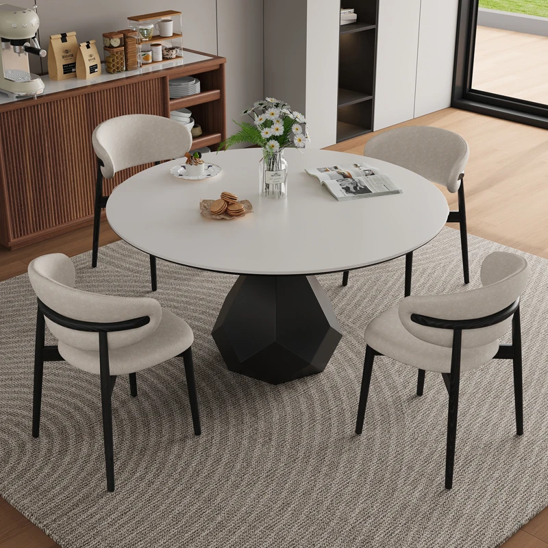 Diamond Round Slate Dining Table Household Small Unit Modern Simple High-end Italian Minimalist Muebles De Cocina Dining Table