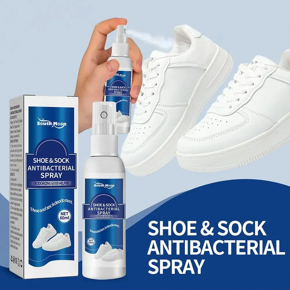 60ml Shoe Shock Antibacterial Spray Foot Odor Shoes Stink Freshener Socks Odor Remover Spray Refresh Antiperspirant