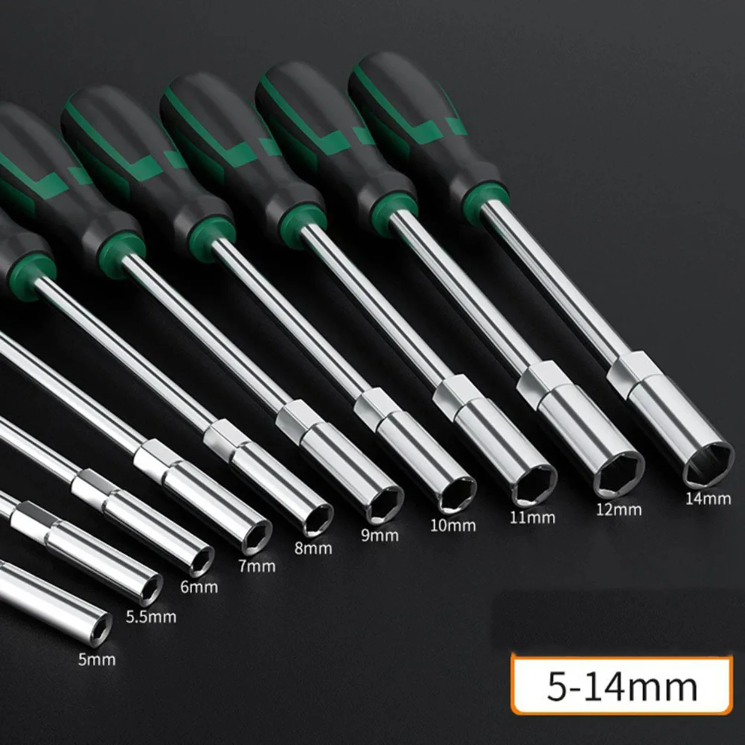 Screwdriver Socket Wrench Hex Screwdriver Hexagonal Nut Key Extend Driver 5-14mm  Vehicles Bicycles Repair Hand Tools