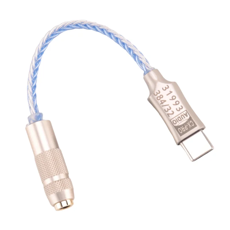 AS95-2X CX31993 USB نوع C DAC سماعة أمبير أزرق مع مخرج 3.5 مم SNR128DB PCM 32B/384Khz لمكالمات هاتف أندرويد Windows10