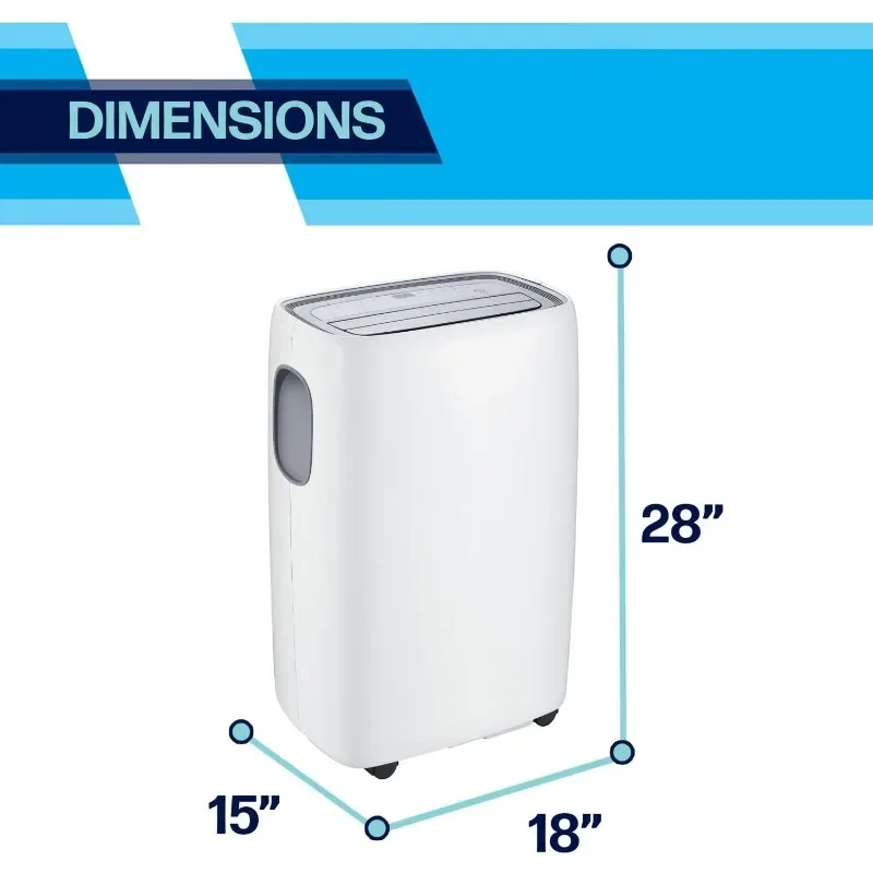 Condizionatore d'aria portatile con pompa di calore e deumidificatore, appartamento portatile, camera da letto, telecomando per stanze piccole/medie
