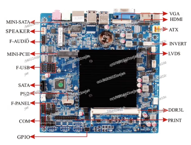 J1800 Cash Register Industrial Control All-in-One Machine Mainboard ITX-J1800TE-2CD8 All-in-One Cash Register Motherboard