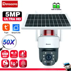 Tuya Solar Wifi IP telecamera di sicurezza 50X 30X Zoom ottico Outdoor Auto Trakcing Wireless PTZ CCTV telecamera di sorveglianza Smart Life