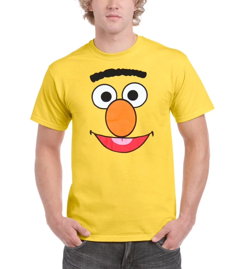 Elmo Moonlight | T-Shirt | nero | Sesame Street Men's T-shirt, Sesame Street Elmo Face T-Shirt S-4XL, Royal Cotton Spring Summer