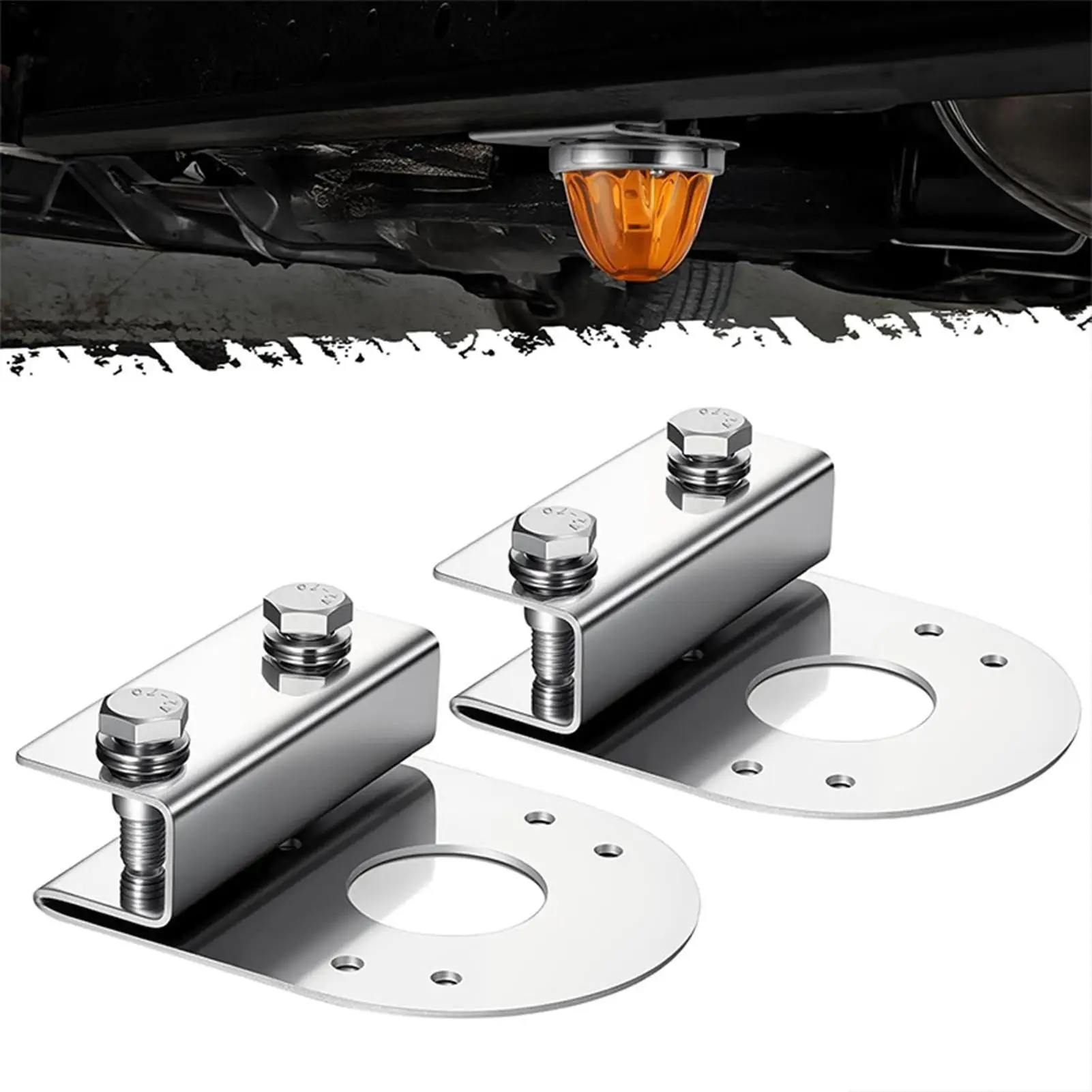 

Signal Light Bracket Clamp Mount No Drilling Vehicle Accessories 2-Piece 90 Degree Angled Light Bracket For Truck Semi-Truck SUV