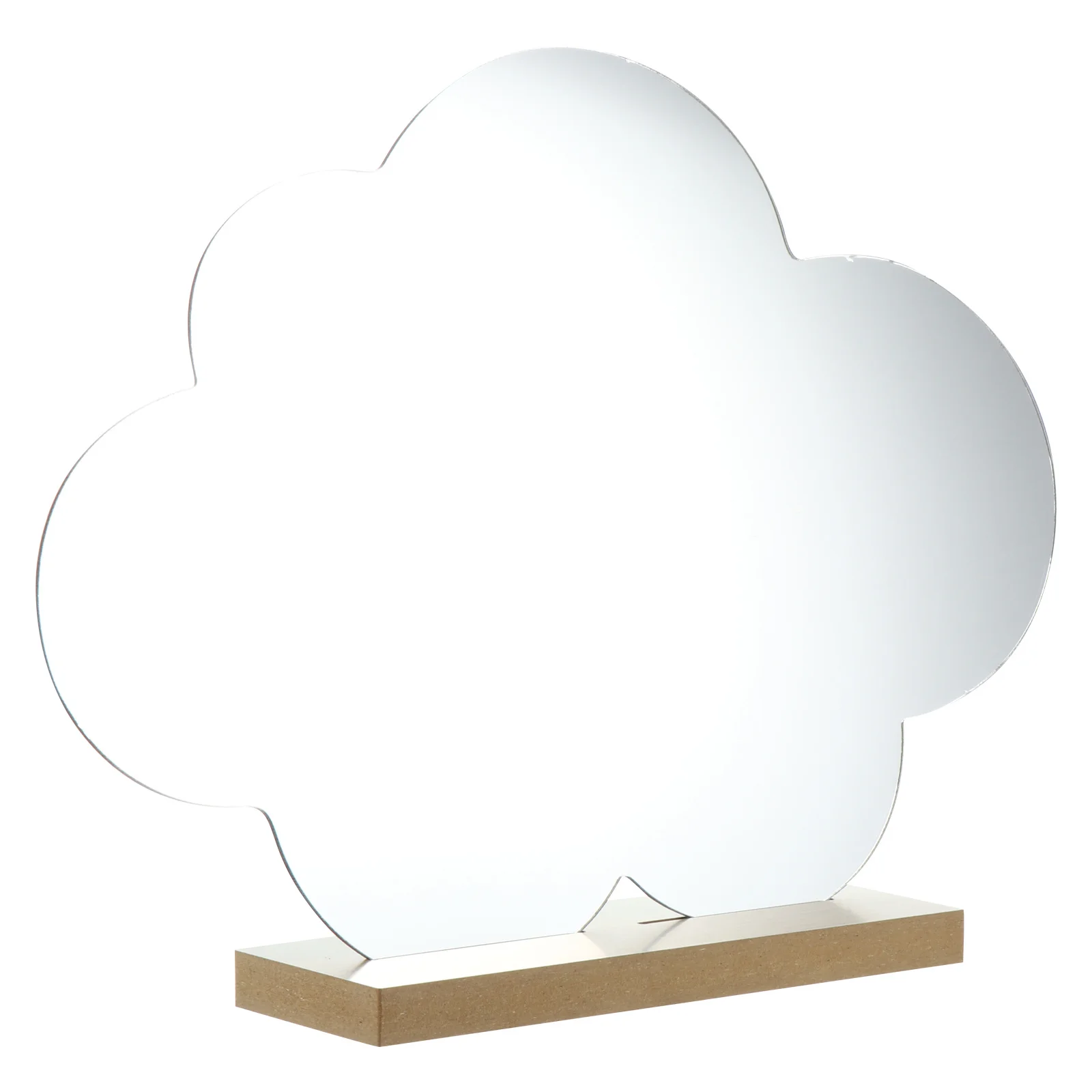 Desktop Wooden Makeup Mirror Clear Reflection Irregular Shape Vanity Table Mirror for Bedroom Decor Gift for Her