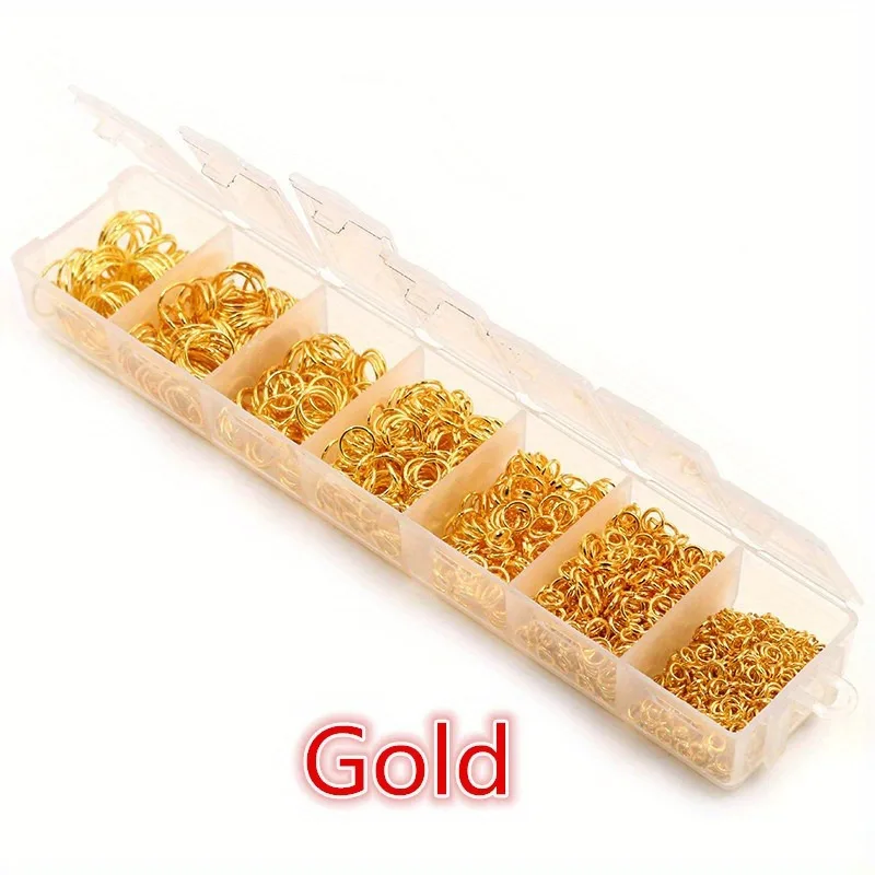 One Set Box 3 4 5 6 7 8 10mm 3 Colors Open Jump Rings Split Rings Link Loop For DIY Jewelry Making Findings Connector