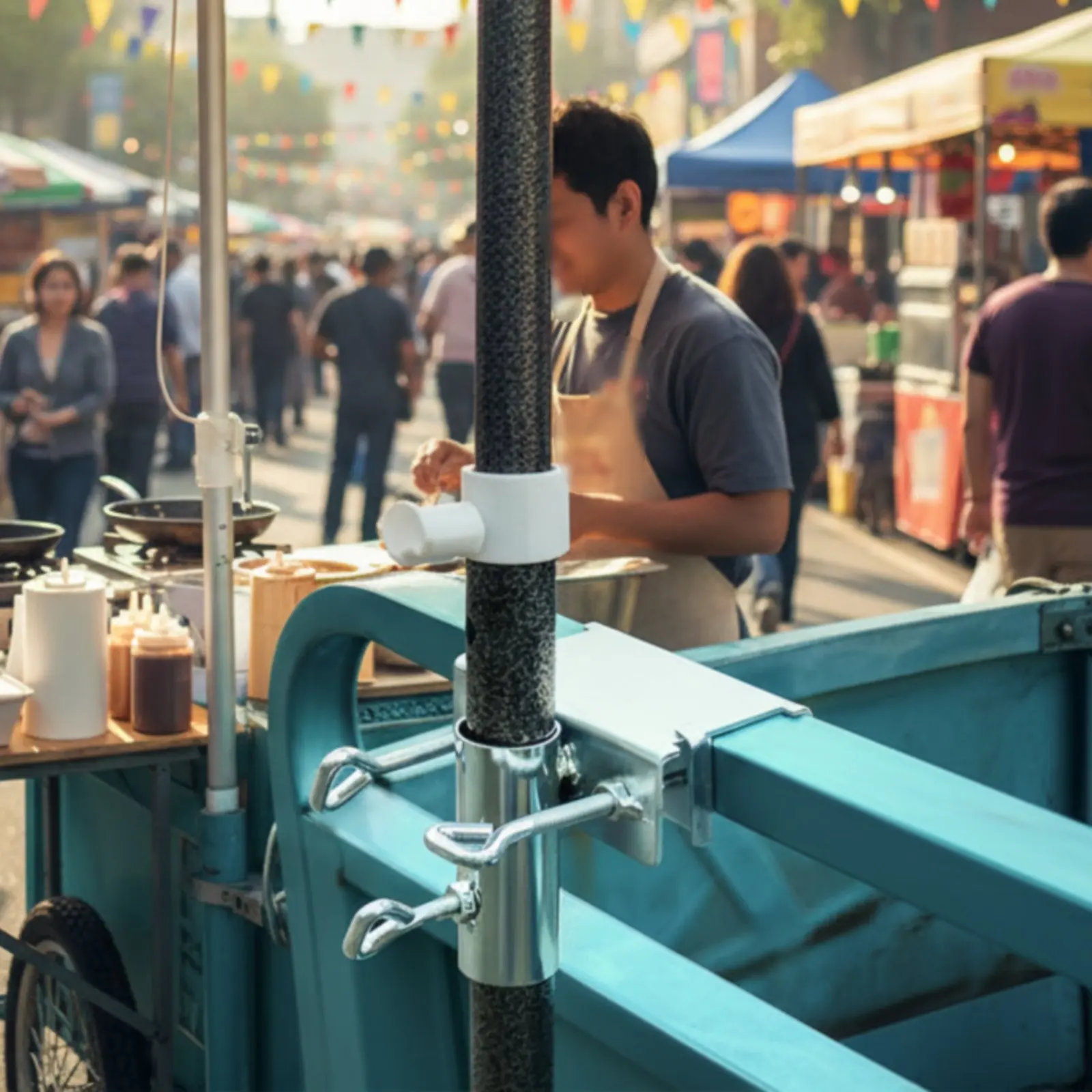 Umbrella Fixing Bracket Easy to Install Umbrella Holder Clamp Sunshade Mount Bracket Heavy Duty Sunshade Mount Clamp for Vendors