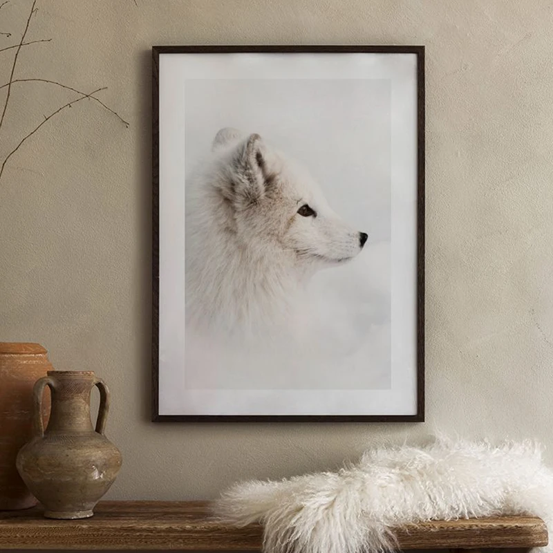 Arctic Fox Snowy Spruce Monet Water Lilies Flower Abstract Decor Painting Gallery Wall Poster Canvas Print Picture Living Room