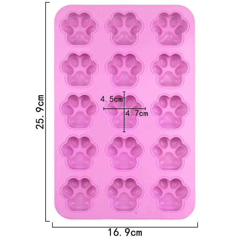Dog Treats Silicone Mold Pet Paw Print Ice Cube Tray Jelly Candy Chocolate Fat Bombs Soap Kitchen Accessories Pastry Tools Item