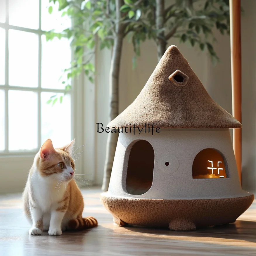 Cat Kennel Autumn and Winter Warm Closed Removable and Washable Pet Bed