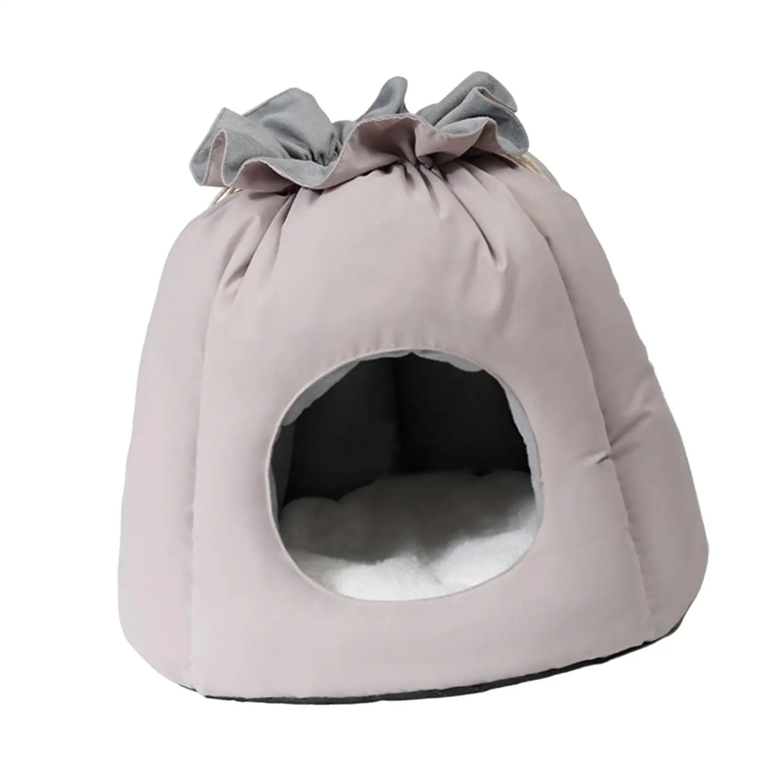 Warm House Calming Decorative with Drawstring Nest Cave Pet Bed Cat Cushion