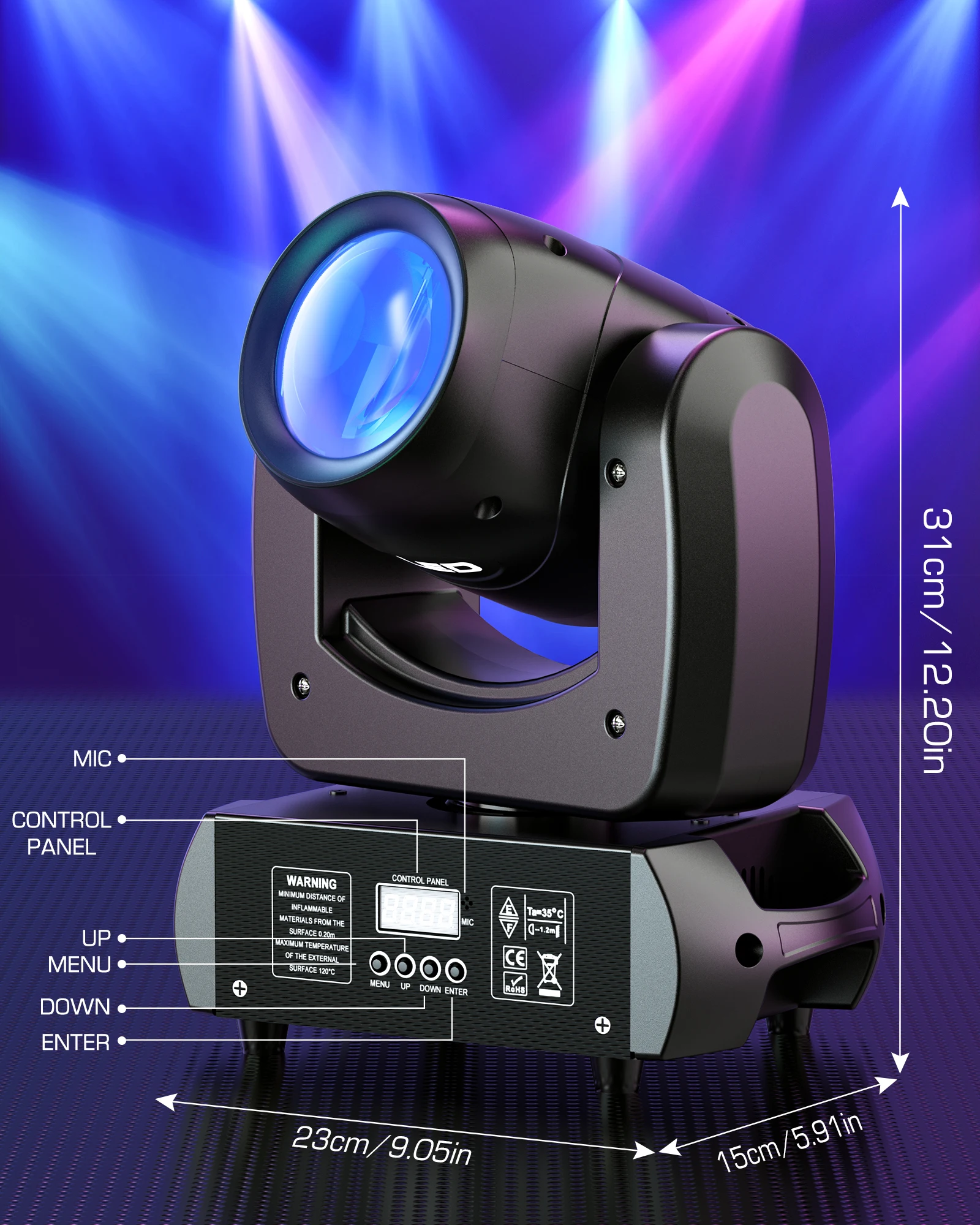 Imagem -04 - Buysumshine-moving Head Led Light Gobo Efeito Beam Dmx dj Iluminação de Palco Party Disco Light 100w