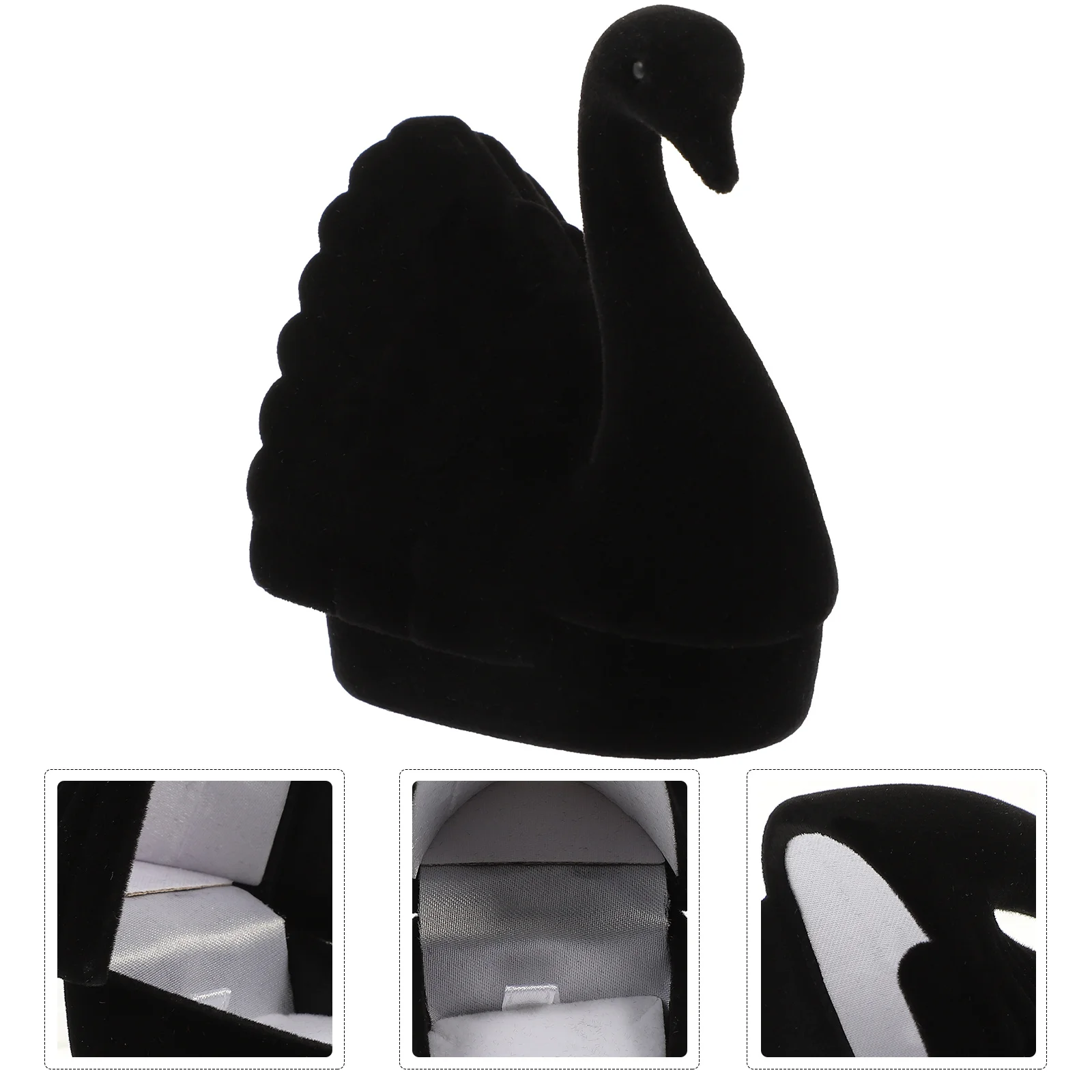 صندوق مجوهرات على شكل بجعة مادة متدفقة متينة على شكل حلقة حلق وقلادة تخزين صندوق هدايا لحفلات الزفاف اقتراح الخطوبة